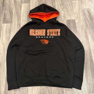 Oregon State Beavers Colosseum Pullover Hoodie, Black/Orange, Men's Large